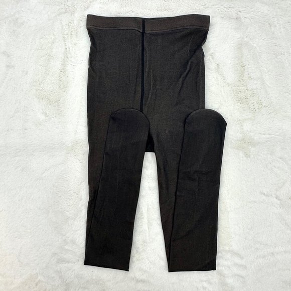 2 Lined Warm Winter Tights Women One Size Black - Picture 1 of 7